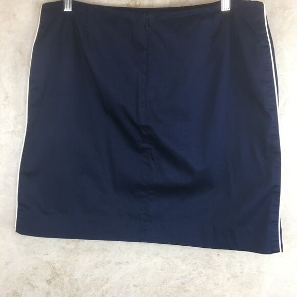 LAUREN Ralph Lauren (Green Label) Navy Two White Stripes Skirt  Size 16 - Picture 1 of 10